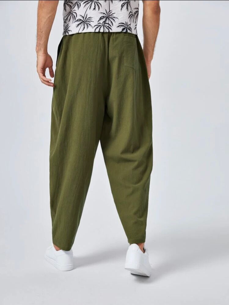 Men Loose Linen Plus Size Pants