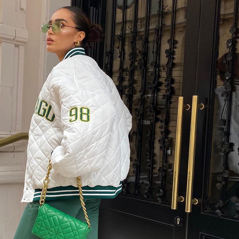 Retro Style Baseball Uniform Jacket Coat Women