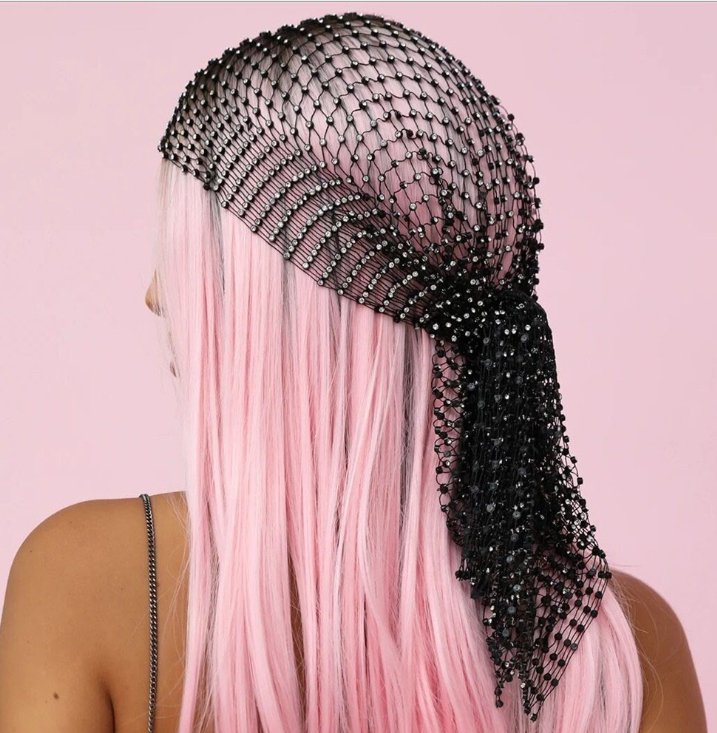 Sexy personality hollow mesh headdress