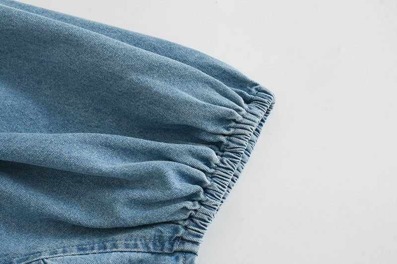 Short denim crop top