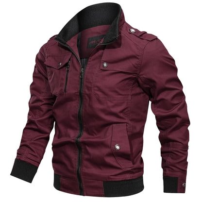 Solid color jacket stand collar jacket men
