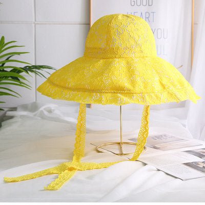 Summer Lace Up Sun Hat Seaside Beach  Protection