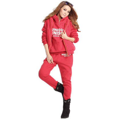 Winter Women Sports Sweater Ladies Hoodies Three-Piece Suit