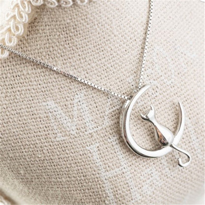 Women Chain Link Necklaces Trendy Round White Big Cubic Zirconia Charm Necklace For Women Girl Gift Jewelry