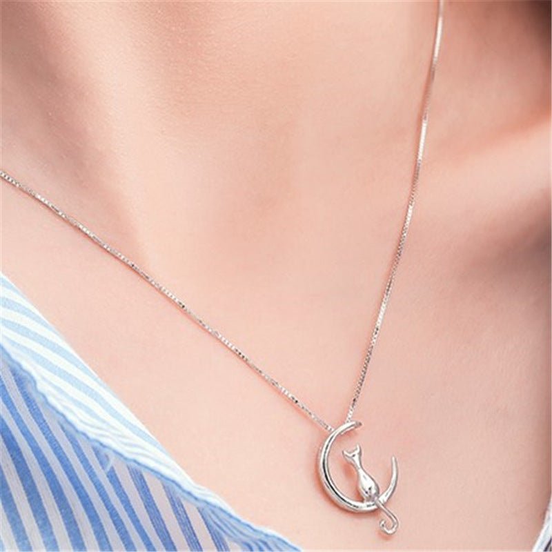 Women Chain Link Necklaces Trendy Round White Big Cubic Zirconia Charm Necklace For Women Girl Gift Jewelry