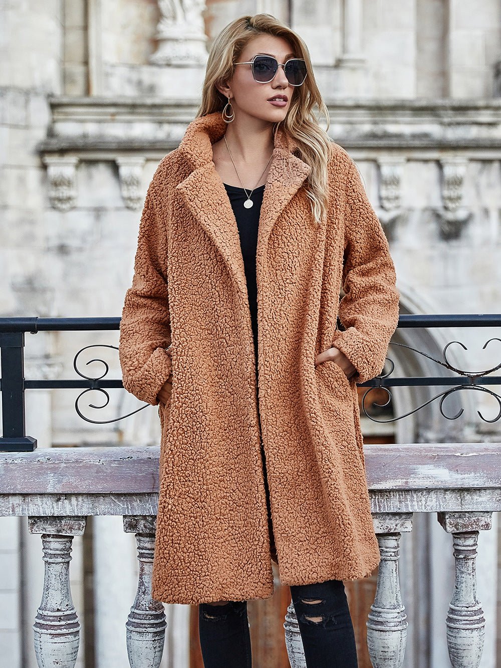 Women Fashion Trend Solid Color Lapel Jacket
