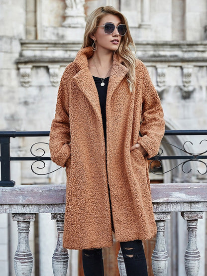 Women Fashion Trend Solid Color Lapel Jacket